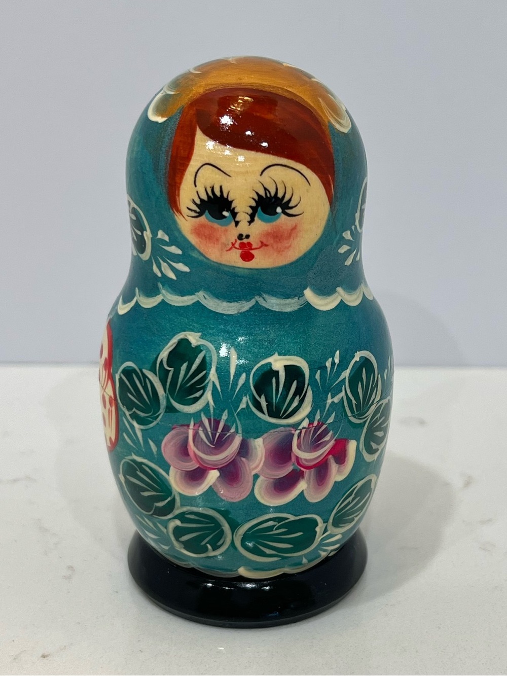 Russian Nesting Dolls Matryoshka Set Hand Painted Blue Floral 5 Dolls - Picture 2 of 12
